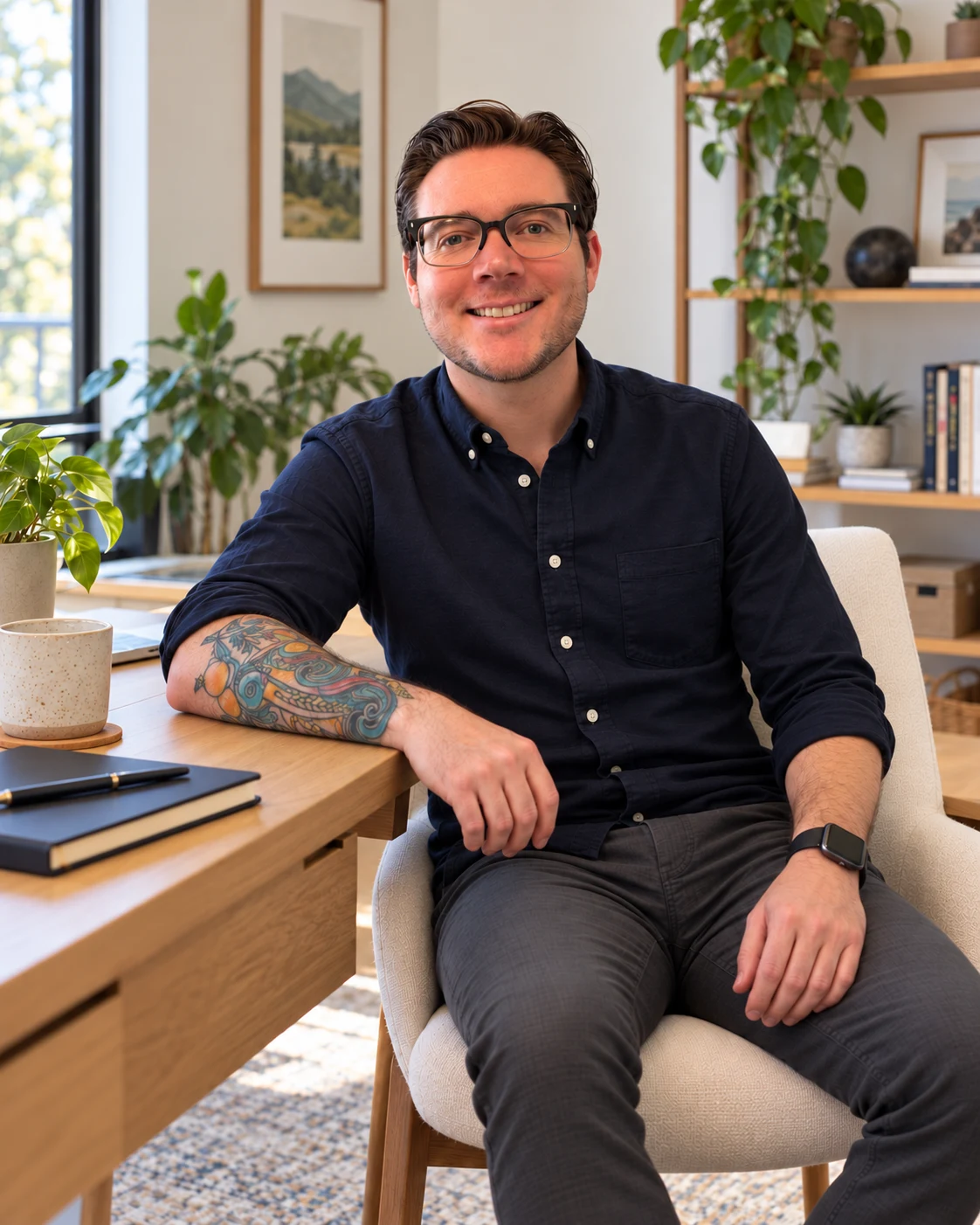 Eric Koch, founder of Stratifyd, seated in a bright office